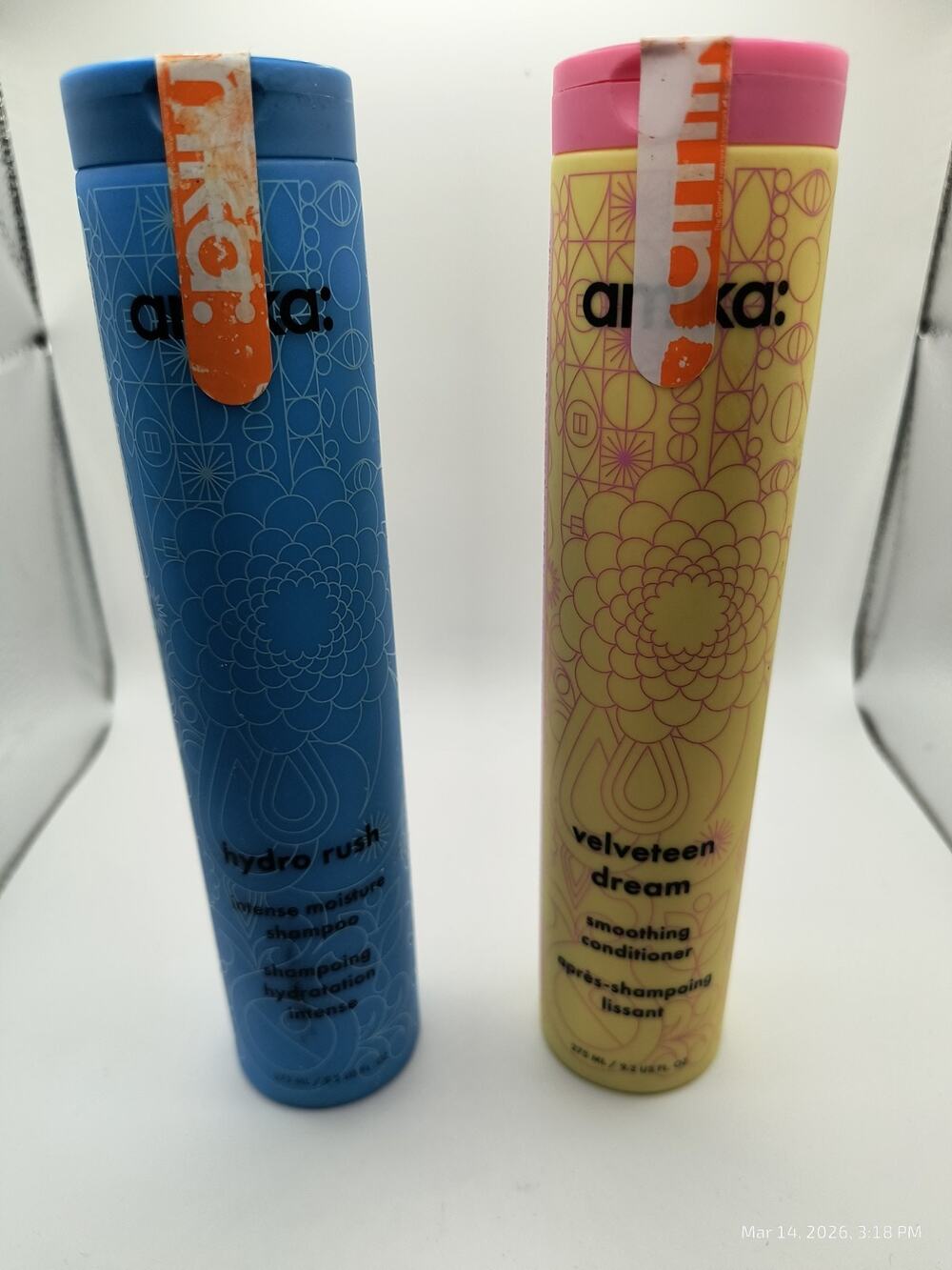 Amika Hydro Rush Intense Moisture Shampoo 9.2 oz & Velveteen Dream Conditioner
